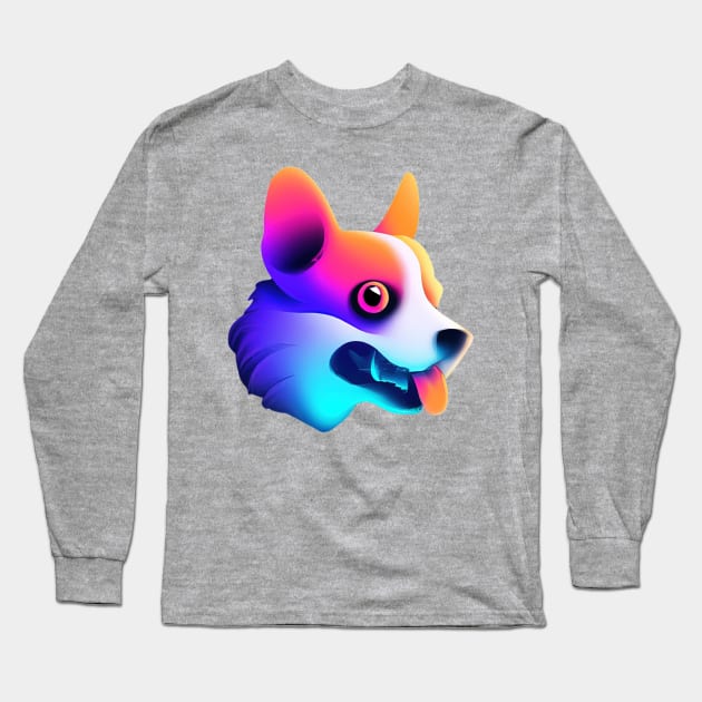 Corgi Cyberpunk Halloween Synthwave Spooky Long Sleeve T-Shirt by BetterManufaktur